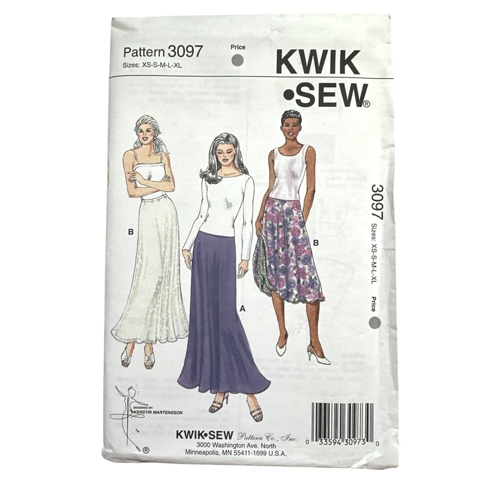 Vintage Y2K, uncut, factory folded Kwik Sew Pattern 3097  XS - Xl